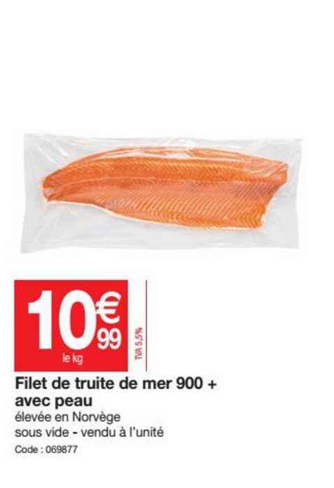 Filet De Truite De Mer 900+ Avec Peau