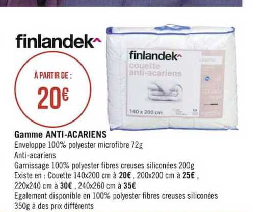 finlandek gamme anti acariens