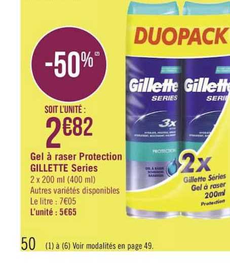 gel à raser protection gillette series