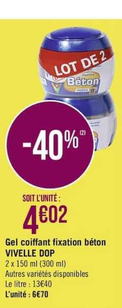 gel coiffant fixation béton vivelle dop