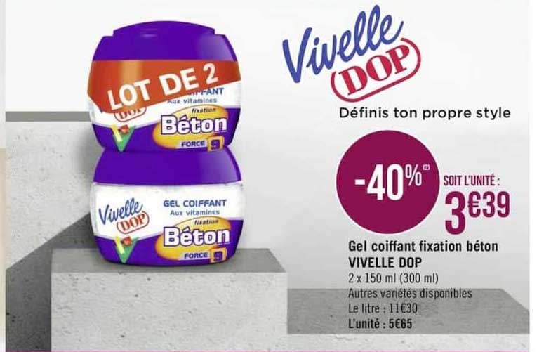 gel coiffant fixation béton vivelle dop