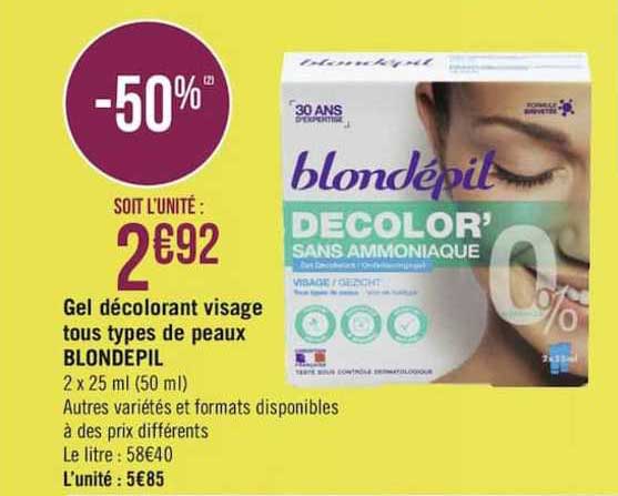 Gel Décolorant Visage Tous Types De Peau Blondepil