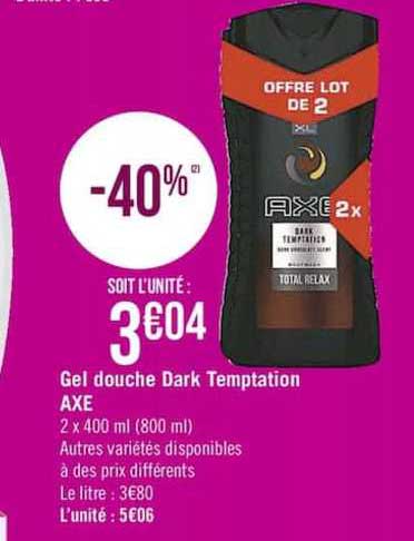 gel douche dark temptation axe