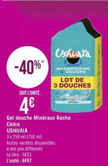 gel douche minéraux roche cèdre ushuaia