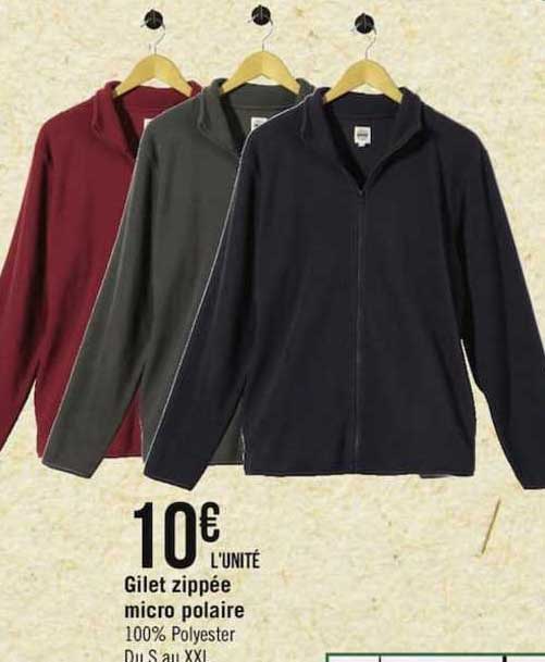 gilet zippée micro polaire