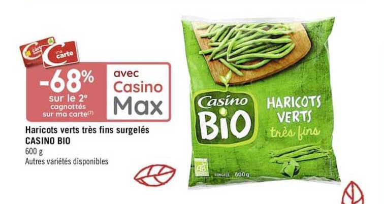 haricots verts très fins surgelés casino bio