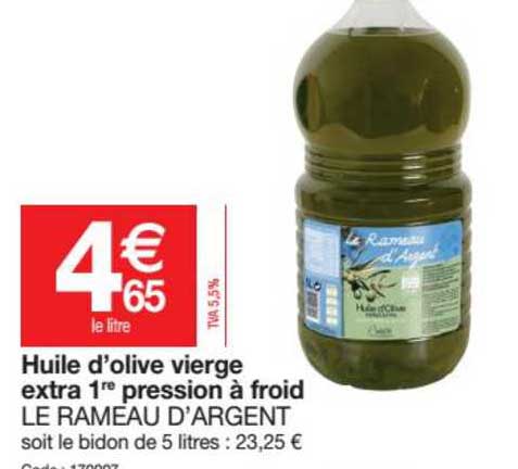 huile d'olive vierge extra 1re pression à froid le rameau d'argent