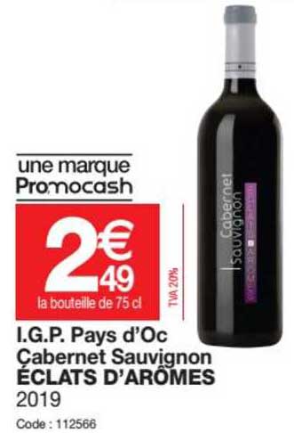 i.g.p. pays d'oc cabernet sauvignon éclats d'arômes