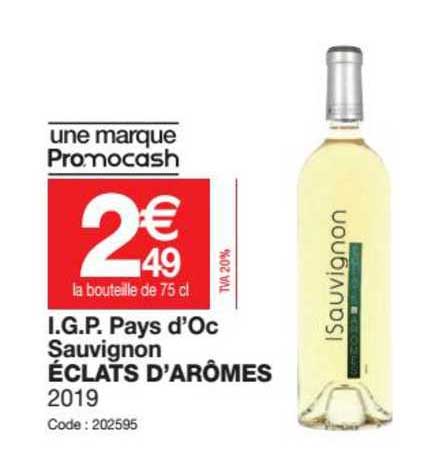 i.g.p. pays d'oc sauvignon éclats d'arômes 2019