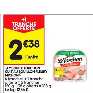 jambon le torchon cuit au bouillon fleury michon