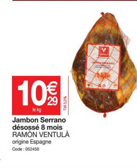 jambon serrano désossé 8 mois ramon ventulà