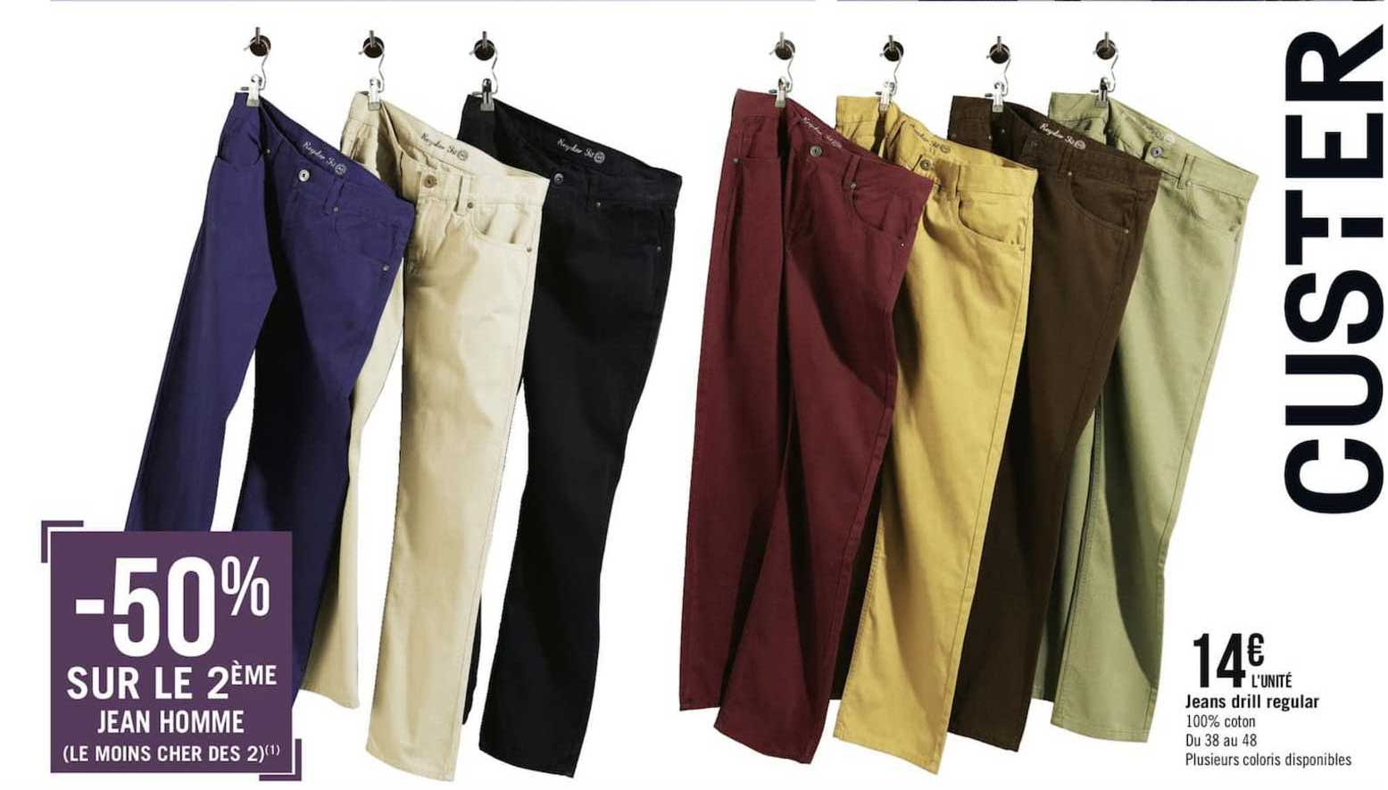 jean drill regular -50% sur le 2è