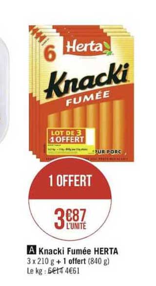 Knacki Fumée Herta 1 Offert