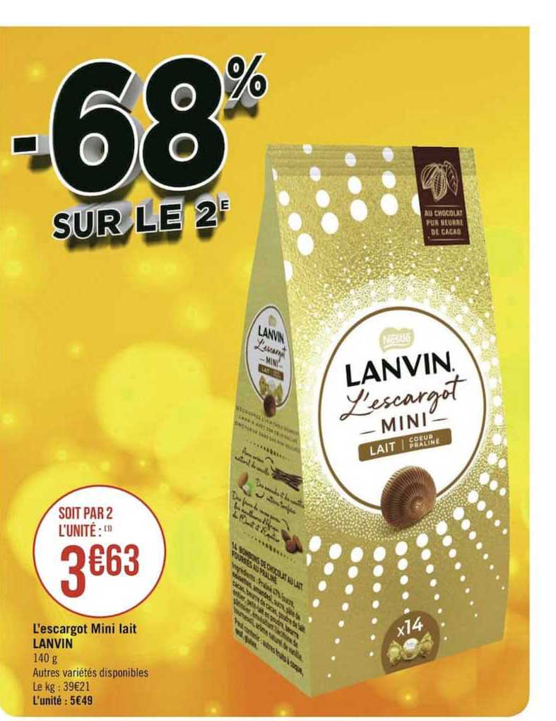 L'escargot Mini Lait Lanvin -68% Sur Le 2e