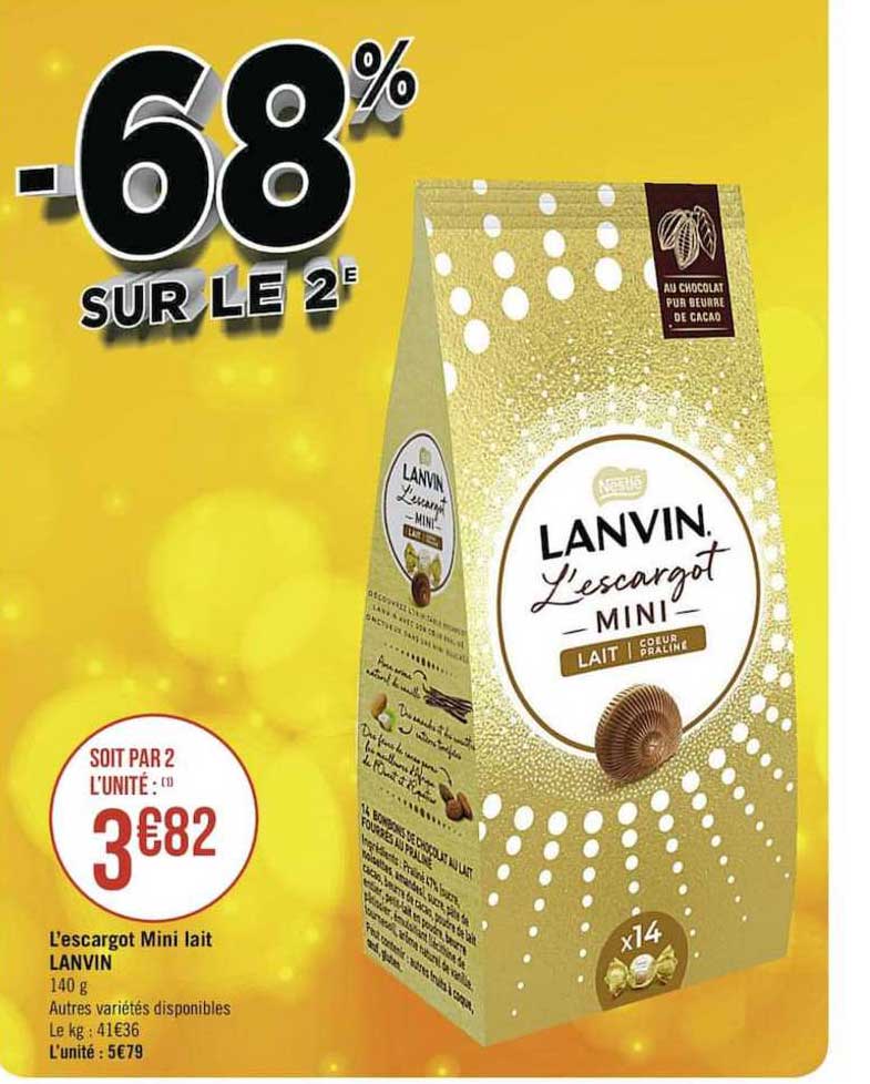 l'escargot mini lait lanvin -68% sur le 2è