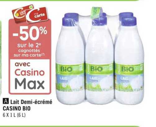 Lait Demi écrémé Casino Bio