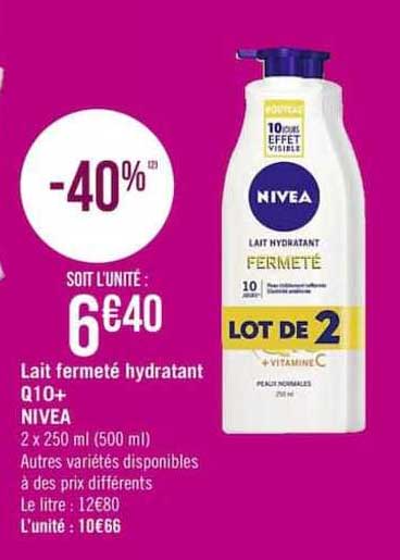 lait fermeté hydratant q10 + nivea