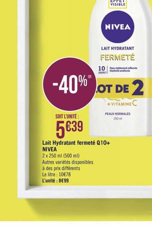 lait hydratant fermeté q10+ nivea