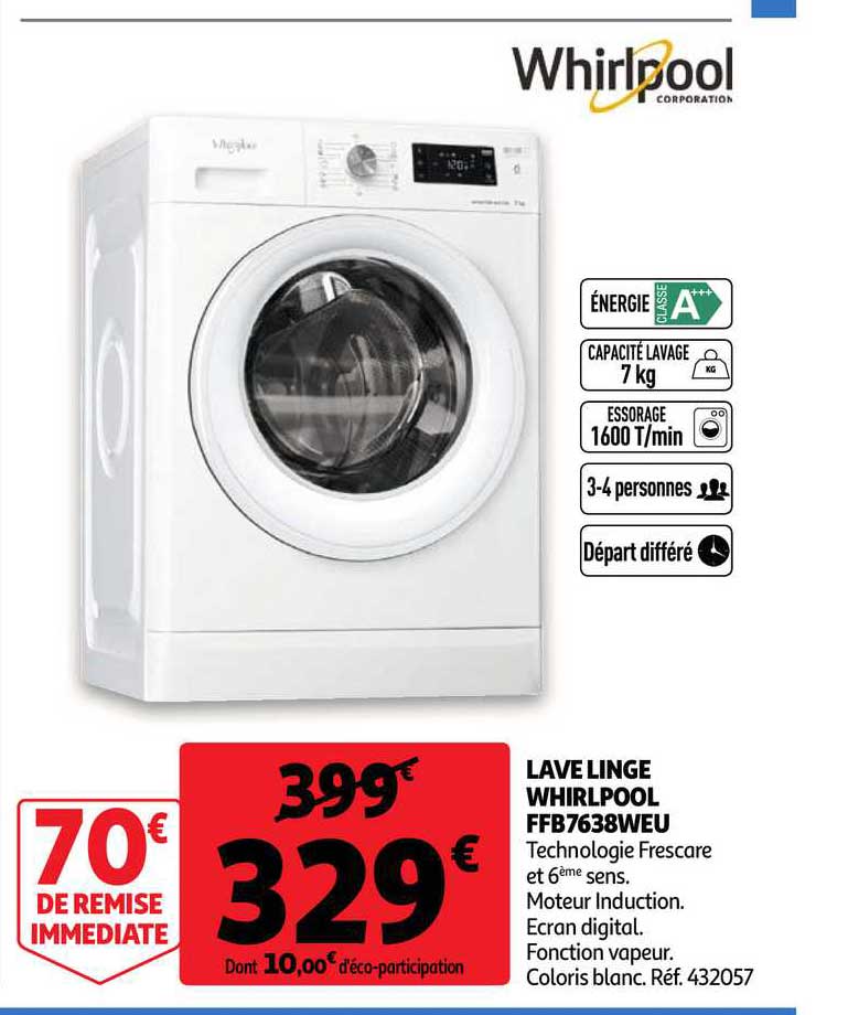 lave linge whirlpool ffb7638weu