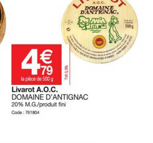 livarot a.o.c. domaine d'antignac