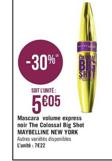 mascara volume express noir the colossal big shot maybelline new york