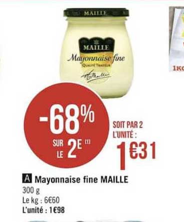 Mayonnaise Fine Maille -68% Sur Le 2è