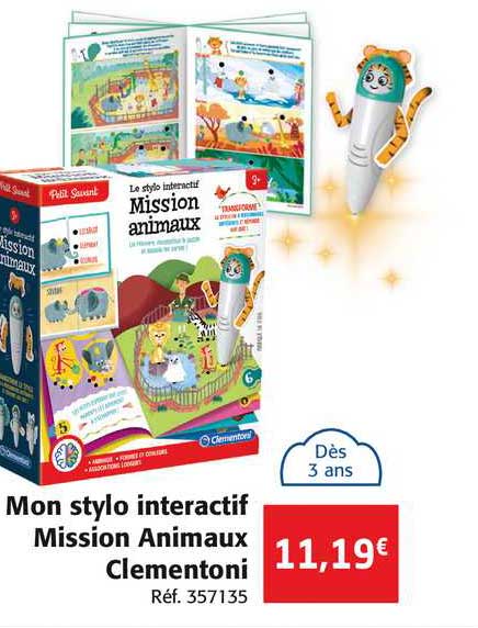 mon stylo interactif mission animaux clementoni