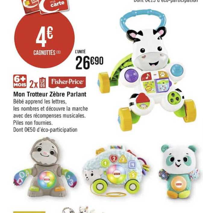 mon trotteur zèbre parlant fisher price