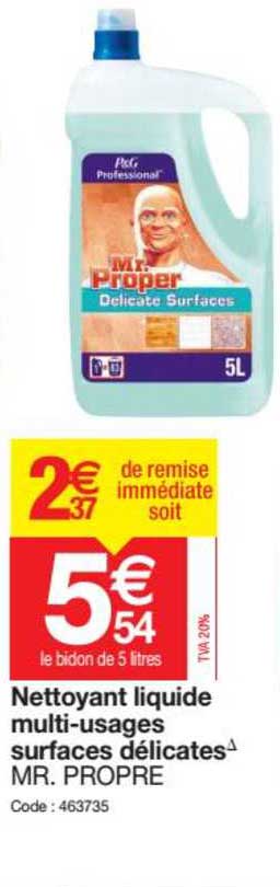 nettoyant liquide multi usages surfaces délicates mr. propre