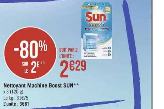 Nettoyant Machine Boost Sun -80% Sur Le 2è