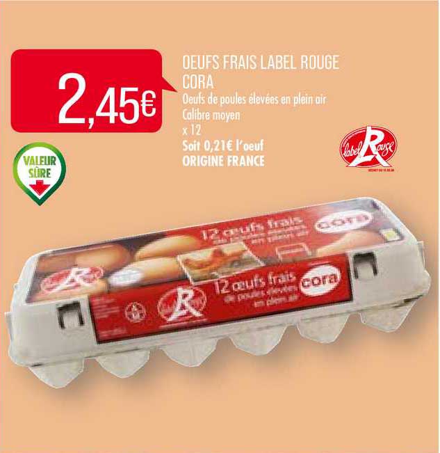 Oeufs Frais Label Rouge Cora