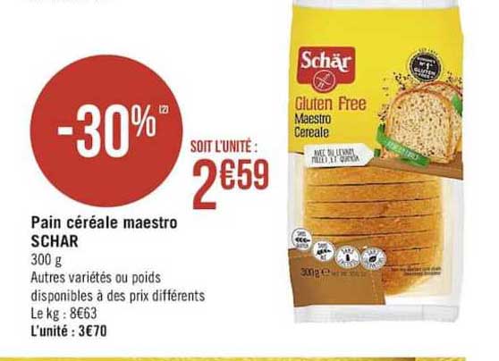 pain céréale maestro schar