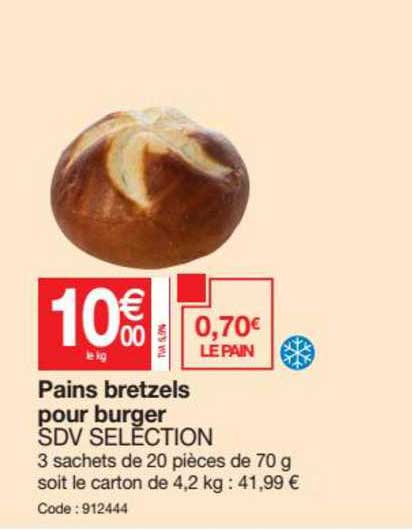 pains bretzels pour burger sdv selection