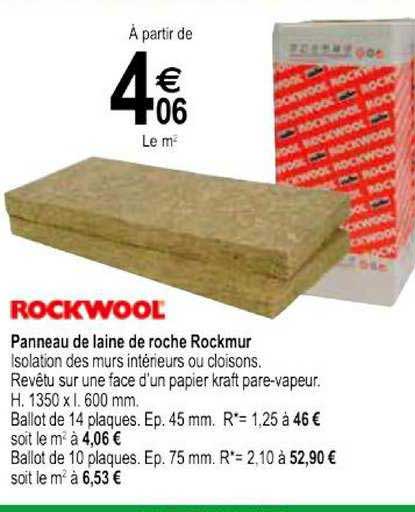 panneau de laine de roche rockmur rockwool