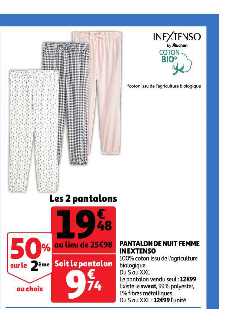 pantalon de nuit femme in extenso