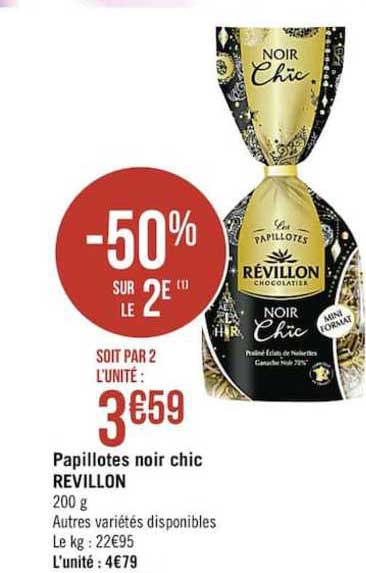 papillotes noir chic révillon -50% sur le 2è