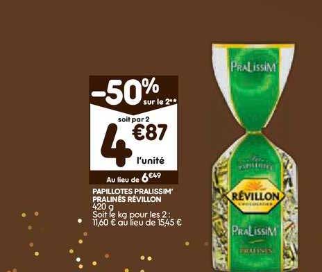 papillotes pralissim pralinés révillon -50% sur le 2e