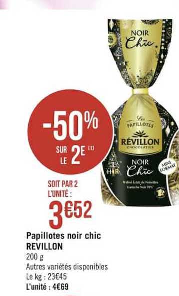 papillottes noir chic revillon -50% sur le 2e