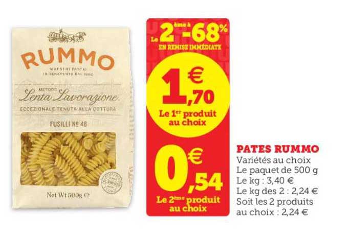 Pâtes Rummo Le 2ème à -68% En Remise Immédiate