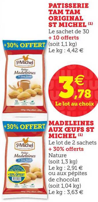 patisserie tam tam original st michel madeleines aux œufs st michel