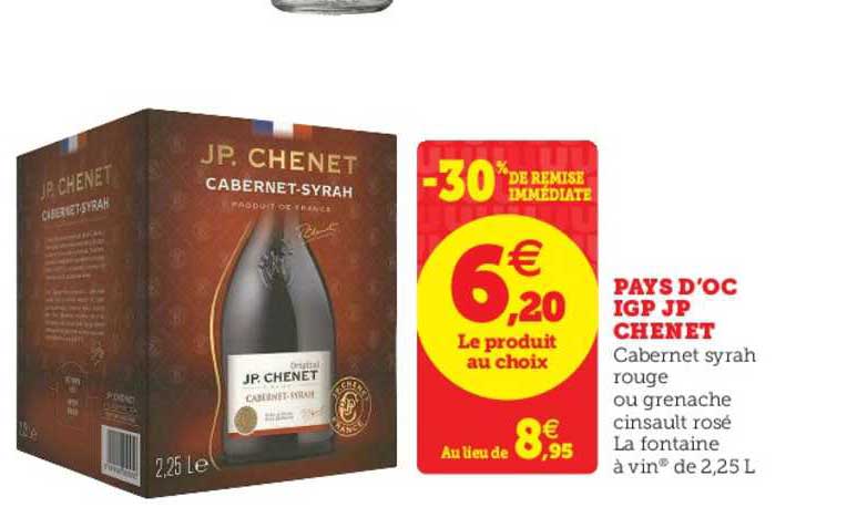 pays d'oc igp jp chenet -30% de remise immédiate