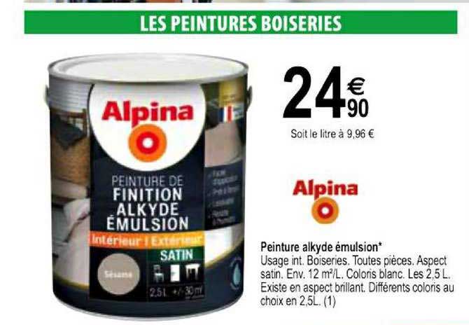 peinture alkyde émulsion alpina