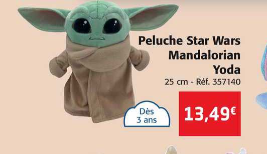 peluche star wars mandalorian yoda