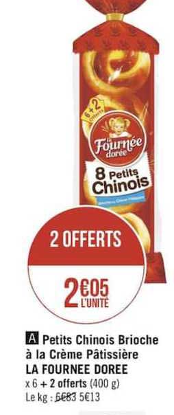 petits chinois brioche à la crème pâtissière la fournée dorée 2 offerts