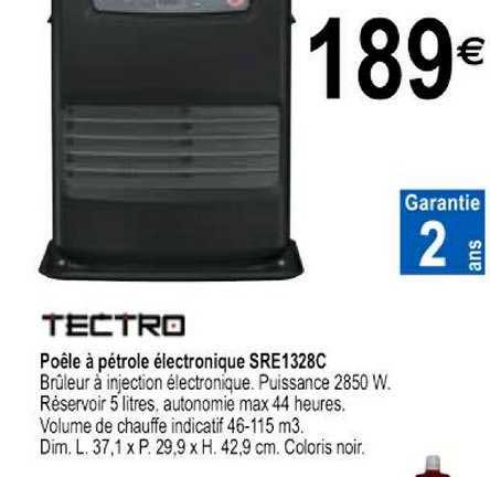 poêle à pétrole éelctronique sre1328c tectro