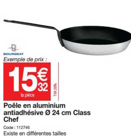 Poêle En Aluminium Antiadhésive 24 Cm Class Chef