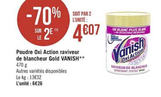 poudre oxi action raviveur de blancheur gold vanish -70% sur le 2è