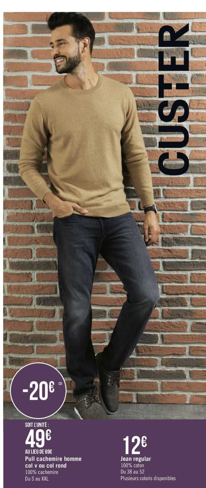 pull cachemire homme col v ou col rond jean regular
