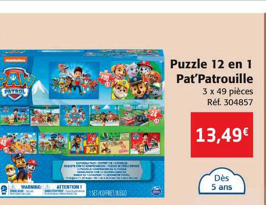 Puzzle 12 En 1 Pat'patrouille