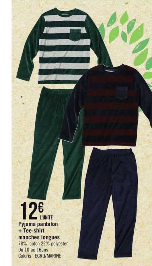 pyjama pantalon + tee shirt manches longues